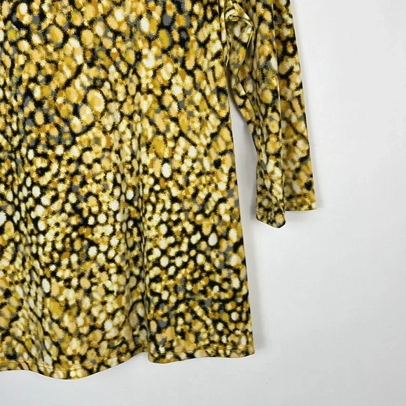 EUC ALFANI Yellow 3/4 Sleeve Mock Ruched Neck Blouse P/S - Picture 4 of 9